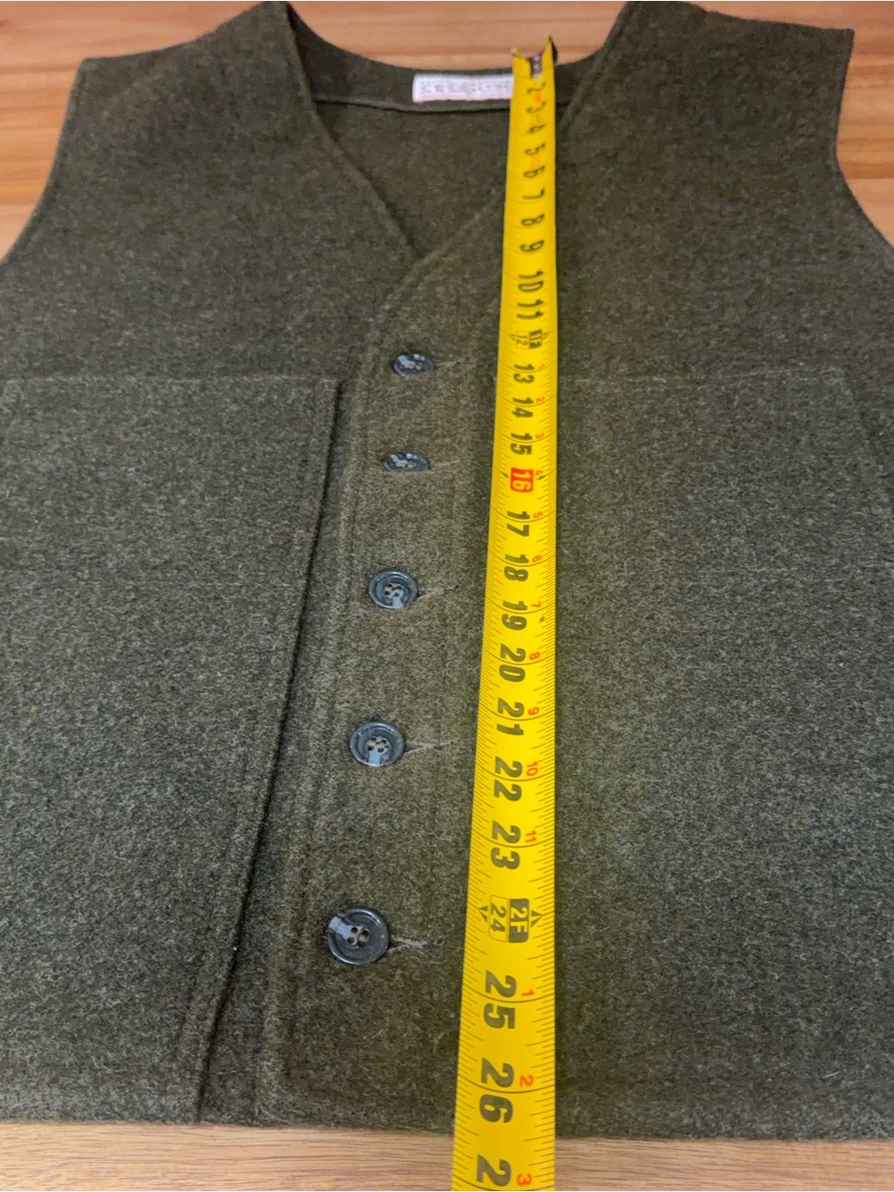Vintage Filson MACKINAW WOOL VEST 3XL Olive Green - Picture 5 of 6